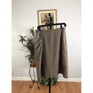 Banana Republic Asymmetrical Skirt Women 4 Lined Brown wool Blend Made In Italy